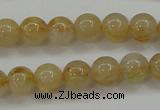 CRU551 15.5 inches 6mm round golden rutilated quartz beads