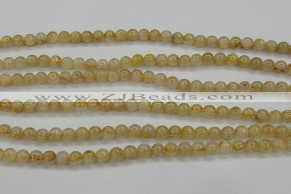 CRU551 15.5 inches 6mm round golden rutilated quartz beads