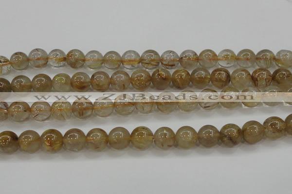 CRU553 15.5 inches 10mm round golden rutilated quartz beads