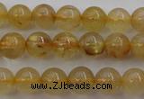 CRU611 15.5 inches 6mm round golden rutilated quartz beads