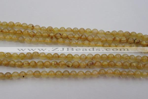 CRU611 15.5 inches 6mm round golden rutilated quartz beads