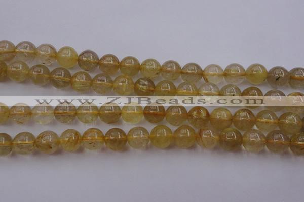 CRU613 15.5 inches 10mm round golden rutilated quartz beads