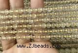 CRU628 15.5 inches 5mm round golden rutilated quartz beads