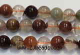 CRU653 15.5 inches 8mm round Multicolor rutilated quartz beads