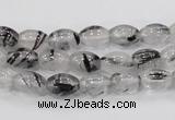 CRU71 15.5 inches 8*10mm rice black rutilated quartz beads wholesale