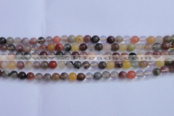 CRU750 15.5 inches 4mm round Multicolor rutilated quartz beads