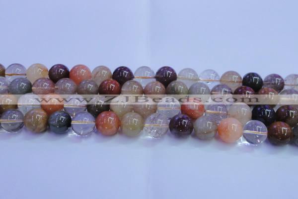 CRU754 15.5 inches 12mm round Multicolor rutilated quartz beads