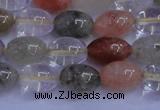 CRU760 15.5 inches 8*10mm rice Multicolor rutilated quartz beads