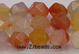 CRU768 15.5 inches 10mm faceted nuggets mixed rutilated quartz beads