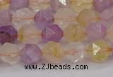 CRU772 15.5 inches 8mm faceted nuggets lavender amethyst & citrine beads