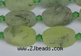 CRU781 15.5 inches 10*16mm oval green rutilated quartz beads
