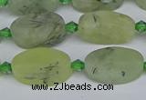 CRU782 15.5 inches 11*18mm oval green rutilated quartz beads