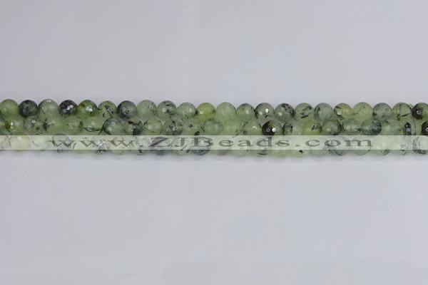 CRU801 15.5 inches 6mm faceted round prehnite gemstone beads