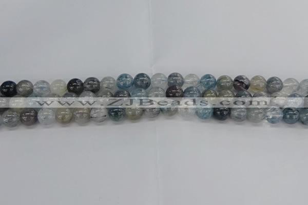 CRU853 15.5 inches 10mm round blue rutilated quartz beads