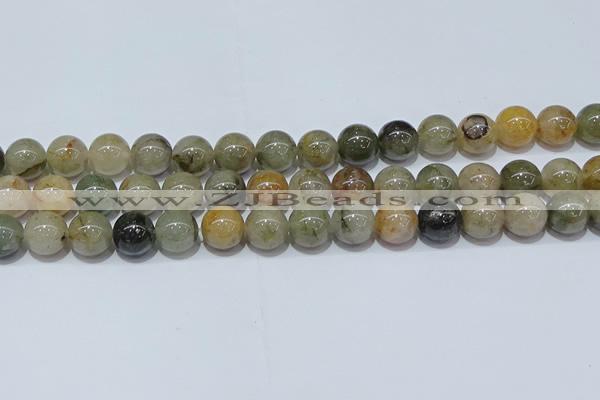 CRU904 15.5 inches 12mm round green rutilated quartz beads wholesale