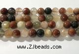 CRU915 15.5 inches 12mm faceted round mixed rutilated quartz beads