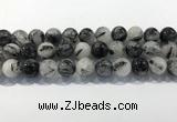 CRU933 15.5 inches 16mm round black rutilated quartz beads wholesale