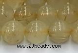 CRU952 15.5 inches 8mm round golden rutilated quartz beads