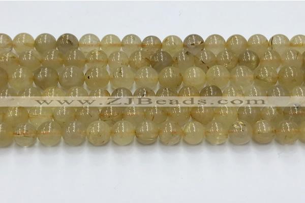 CRU952 15.5 inches 8mm round golden rutilated quartz beads