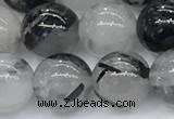 CRU956 15.5 inches 10mm round black rutilated quartz beads