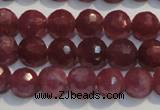 CRZ1011 15.5 inches 5.3mm - 5.8mm faceted round AAA grade ruby beads