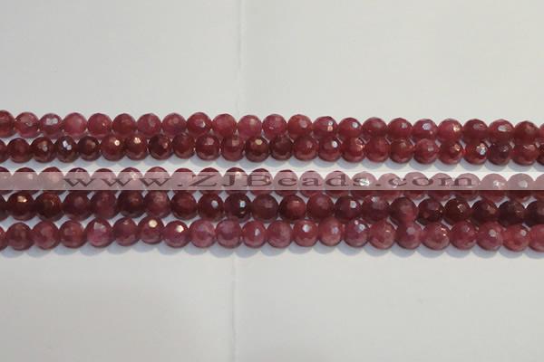 CRZ1011 15.5 inches 5.3mm - 5.8mm faceted round AAA grade ruby beads