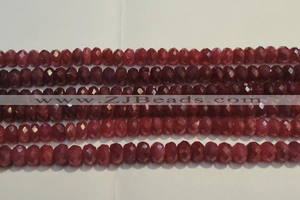 CRZ1031 15.5 inches 5*7mm faceted rondelle AAA grade ruby beads