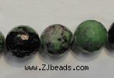 CRZ110 15.5 inches 16mm faceted round ruby zoisite gemstone beads