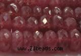 CRZ1105 15.5 inches 6*10mm faceted rondelle AAA+ grade ruby beads