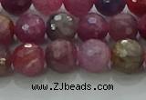 CRZ1123 15.5 inches 7mm faceted round natural ruby gemstone beads