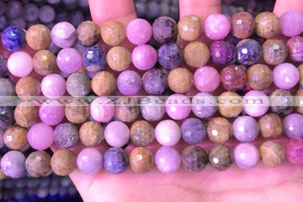 CRZ1142 15.5 inches 8mm faceted round ruby sapphire beads