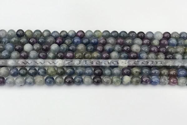 CRZ1161 15.5 inches 6mm round ruby sapphire gemstone beads