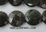 CRZ217 15.5 inches 20mm faceted coin ruby zoisite gemstone beads