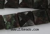 CRZ235 15.5 inches 15*15mm faceted square ruby zoisite gemstone beads