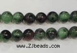 CRZ452 15.5 inches 8mm round ruby zoisite gemstone beads