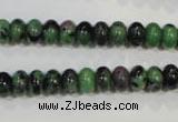 CRZ460 15.5 inches 5*8mm rondelle ruby zoisite gemstone beads