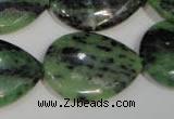 CRZ490 15.5 inches 22*30mm flat teardrop ruby zoisite gemstone beads