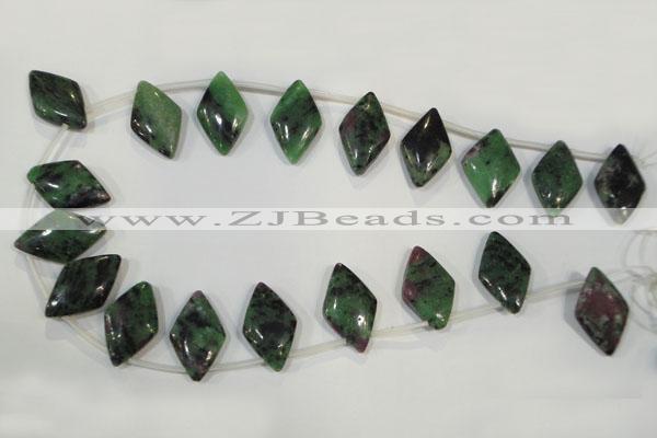 CRZ499 Top-drilled 14*24mm diamond ruby zoisite gemstone beads