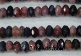 CRZ521 15.5 inches 3*4mm faceted rondelle natural ruby sapphire beads