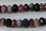 CRZ522 15.5 inches 4*6mm faceted rondelle natural ruby sapphire beads