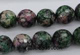 CRZ552 15.5 inches 13mm faceted round Chinese ruby zoisite beads