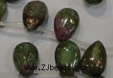 CRZ650 Top-drilled 12*18mm flat teardrop New ruby zoisite gemstone beads