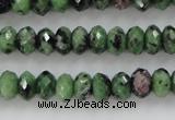 CRZ702 15 inches 5*8mm faceted rondelle ruby zoisite gemstone beads