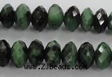 CRZ703 15 inches 6*10mm faceted rondelle ruby zoisite gemstone beads