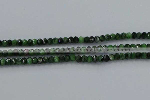 CRZ753 15.5 inches 4*6mm faceted rondelle ruby zoisite beads