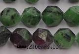 CRZ764 15.5 inches 12mm faceted nuggets ruby zoisite gemstone beads