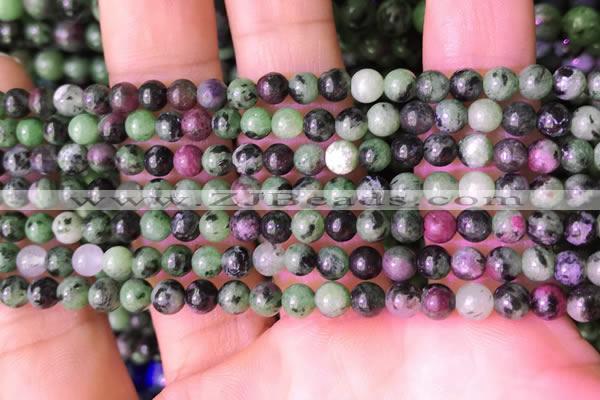 CRZ770 15.5 inches 4mm round ruby zoisite beads wholesale