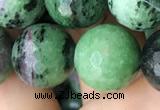 CRZ778 15.5 inches 14mm faceted round ruby zoisite beads