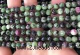 CRZ781 15.5 inches 6mm faceted round ruby zoisite beads wholesale