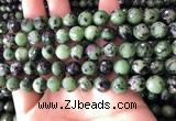 CRZ782 15.5 inches 8mm faceted round ruby zoisite beads wholesale